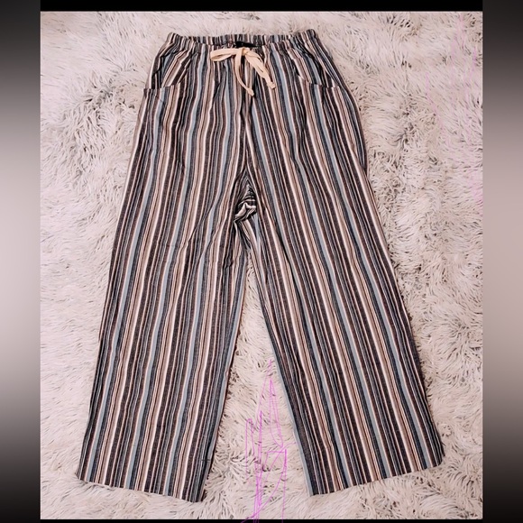 WIDE LEG striped pull on pants Size XS Excellent condition!! - Picture 1 of 6